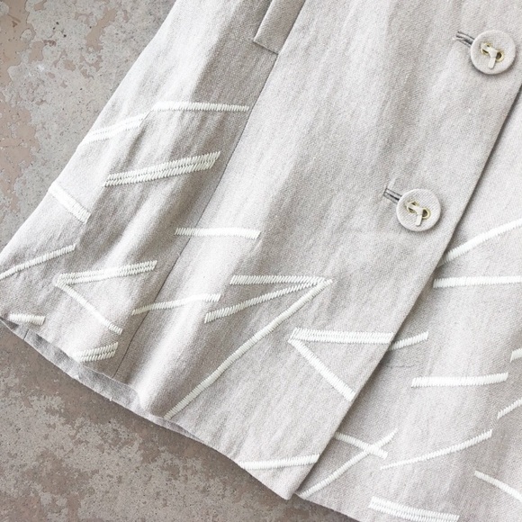 SOLD Anthropologie Elevenses Diagonals Linen Coat - Picture 4 of 8